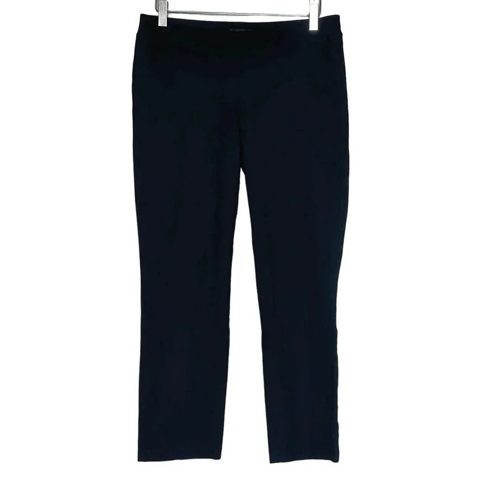 Eileen Fisher women's 2 black viscose nylon &‎ Lycra crop pull on pants office